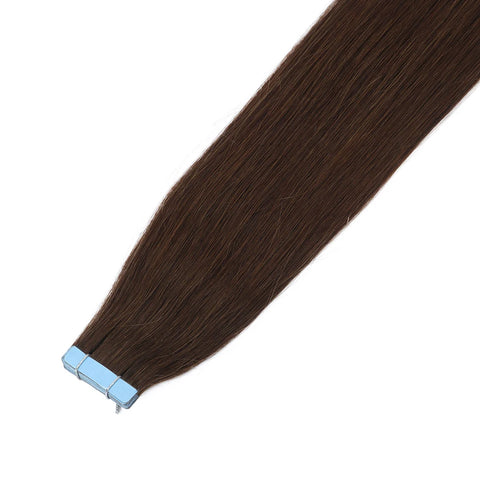 Tape in Human Hair Extensions Brown Seamless Tape in Hair Extensions Skin Weft PU Tape On Hair 12"-24" Machine Remy Tape ins