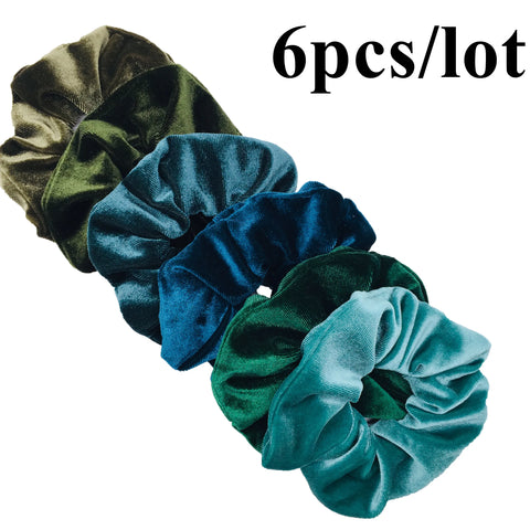 10/6/1pc Accesorios para el cabello chouchou cheveux femme hair scrunchies headband women ties velvet solid color Black set pack