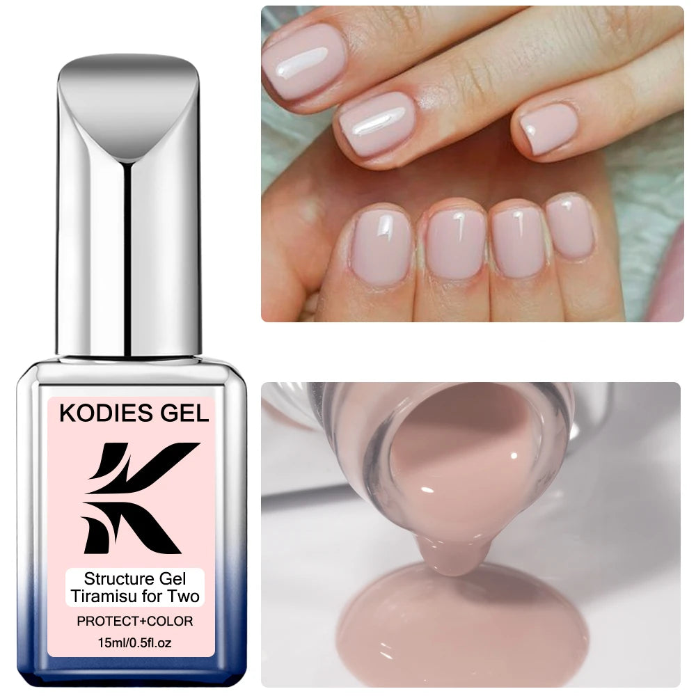 KODIES GEL Professional Nail Gel Polish Natural Camouflage Rubber Base Gel Color Pearl Semi Permanent UV/LED Hybrid Gel Varnish