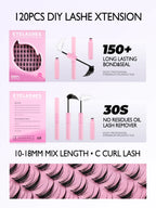 GROINNEYA Cluster Lashes Kit Manga Lashes Natural Eyelash extension Cluster Natural Volume Individual Lashes Mixed Tray Lashes