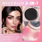 QIBEST Black Blush Balm Lipstick Moisturizing Color Change Ph Rouge Blusher Cream Natural Nude Lip Cheek Eyes Makeup Tools