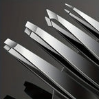 A Four-piece Precision Tweezers set - Professional Stainless Steel Eyebrow Tweezers, Multi-purpose Eyebrow Trimmers