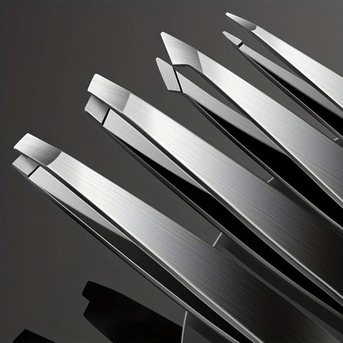 A Four-piece Precision Tweezers set - Professional Stainless Steel Eyebrow Tweezers, Multi-purpose Eyebrow Trimmers