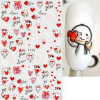 1PCS Laser Love Letter Nail Sticker Nail Art Decoration Flower Star supplies Decals Press On Nails Stickers Parts