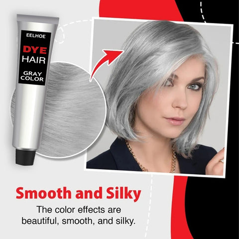 EELHOE Gray Hair Dye Cream Dye Shampoo Covering Primary Color Easy To Get Started Professional Hair Dye Cream For Women Men