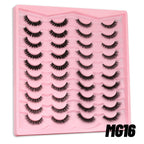 GROINNEYA 5/20 Pairs Russian Strip Lashes DD Curl False Eyelashes Natural Lashes Strips Curl Pack 4 Styles Eyelashes Extensions