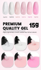 YOKEFELLOW 15g Jelly Extension Gel Nail Polish Nude Pink Clear Building Construct Extend Gel Soak Off UV LED Acrylic Gel Varnish