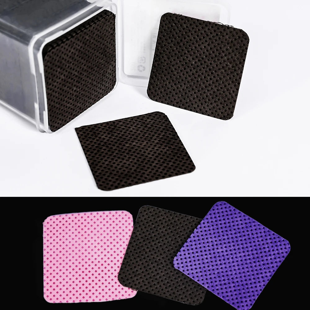 300/200/100Pcs Lint Free Cotton Pads Nail Polish Remover Pink Purple Eye Lash Glue Easy Removal Cleaning Pad for Nails Salon DIY