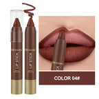 Matte Chocolate Brown Lipstick Crayon Non-stick Cup Lip Liner Pencil Soft Mist Waterproof Creamy Pigmented Lip Outline Contour