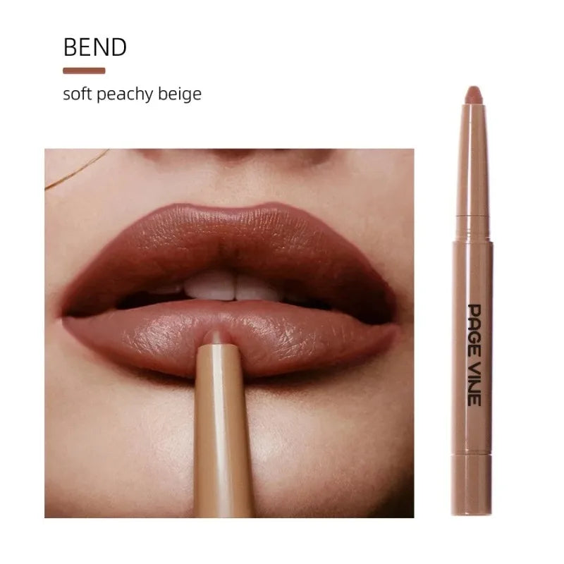 Luxury Matte Lip Liner Long-Lasting Smooth Brown Application for Perfect Outline & Filling, Versatile Shades for All Skin Types
