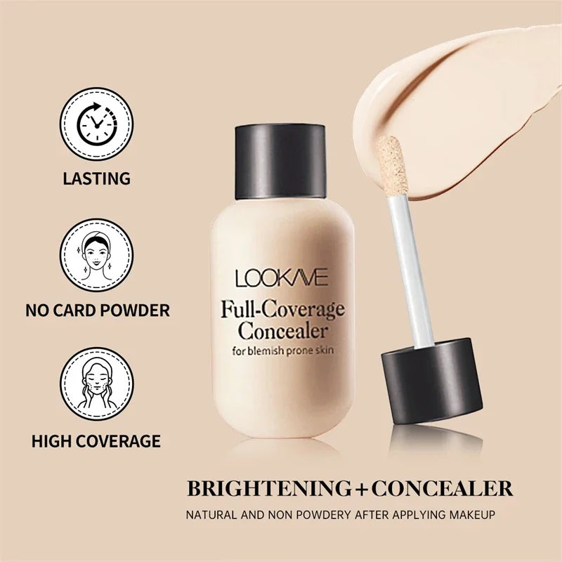 Full Cover Liquid Concealer Cream Makeup Moisturizing Eye Dark Circles Cream Face Foundation Waterproof Make Up Base Cosmetics