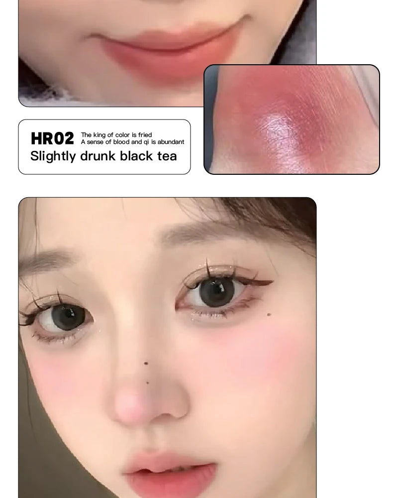 Monochrome Powder Blusher Cream Brightening Whitening Purple Lip and Cheek Dual-use Matte Natural Rouge Blush Tint Palette