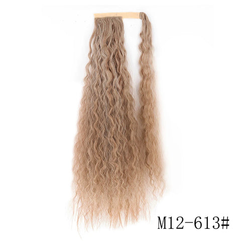 LISI GIRL Synthetic Hair 22''34'' Long Straight Ponytail Wrap Around Ponytail Clip in Hair Extensions Black Hairpiece Headwear