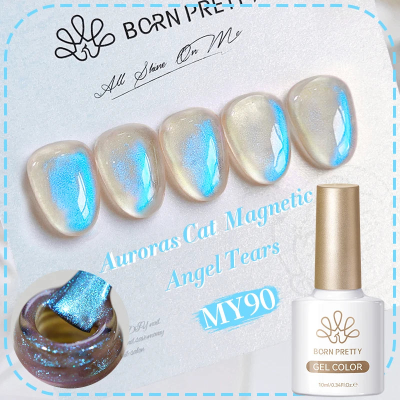 BORN PRETTY 10ml Silver Water Light Cat Magnetic Gel Nail Polish Nail Supplies Vernis Semi Permanent Gel for Fall Winter Nails