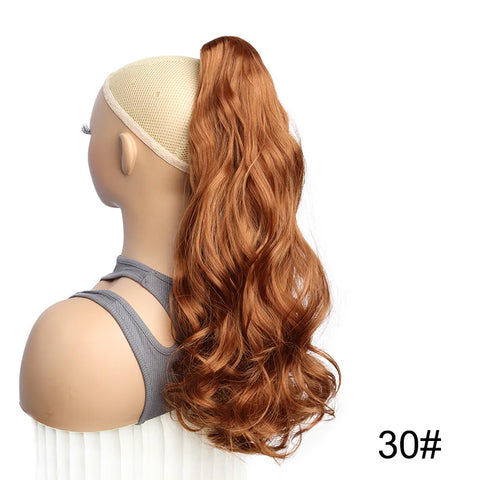 WIGSIN 22Inch Synthetic Long Curly Ponytail Hair Extension Claw Clip in High Temperature Fiber Hairpiece for Women