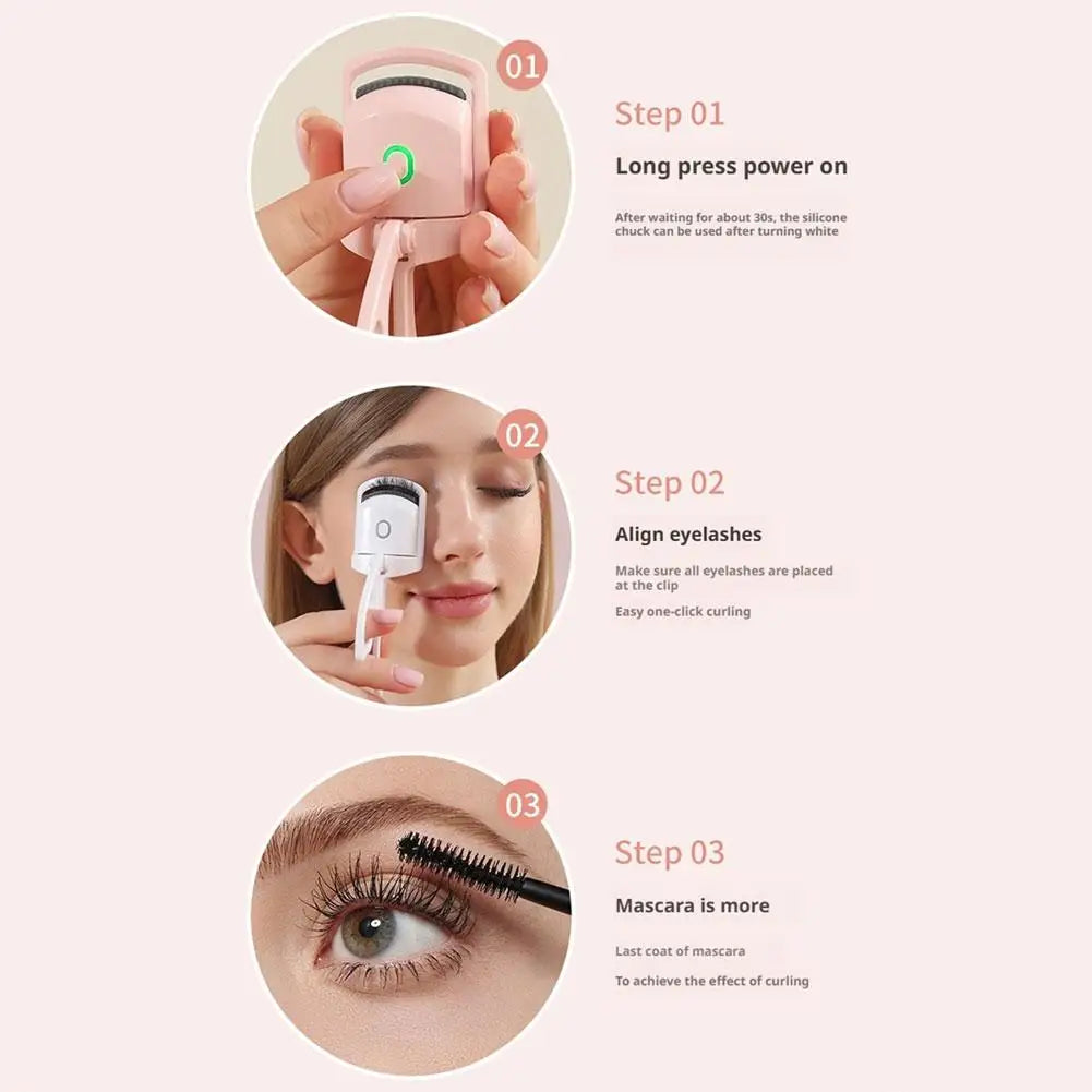 Rechargeable Eyelash Curler ABS Craftsmanship Electric Lash Curler Heated Eyelash Curler Silicone Pads For Eyelash Protection
