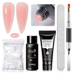 Mtssii 17PCS/Set 20ml Nail Extension Gel Set Builder UV Gel for Nails With 6W UV LED Lamp Nail Extension Tools Kit For Beginner