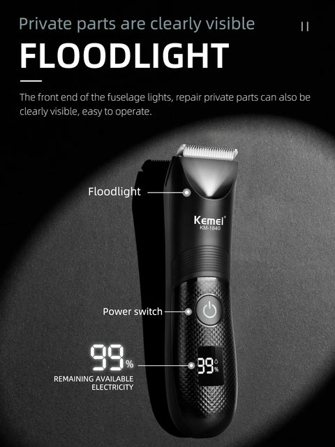 KEMEI Professional Hair Clippers for Men Waterproof Electric Hair Trimmer Set Rechargeable Barber Clippers with LCD Display