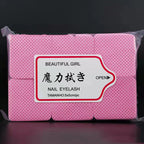 300/200/100Pcs Lint Free Cotton Pads Nail Polish Remover Pink Purple Eye Lash Glue Easy Removal Cleaning Pad for Nails Salon DIY