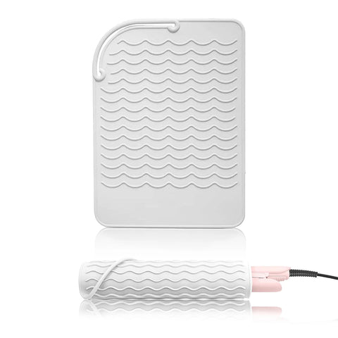 Silicone Non-slip Mat for Hairdressing Tools, Portable Curling Iron Straightener Perm Iron Heat Protecting Mat for Travel, Salon