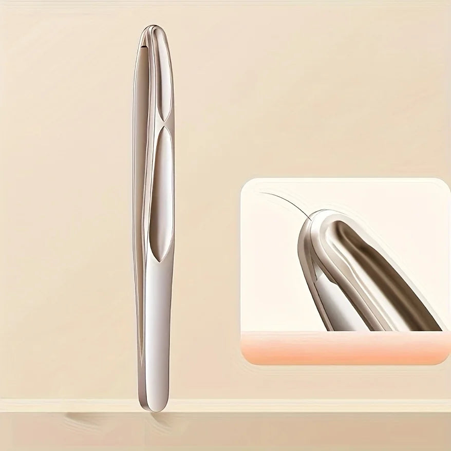 Round Head Stainless Steel Tweezers for Eyebrow Shaping, Mustache Trimming, Facial Hair Removal and Professional Salon Home Use