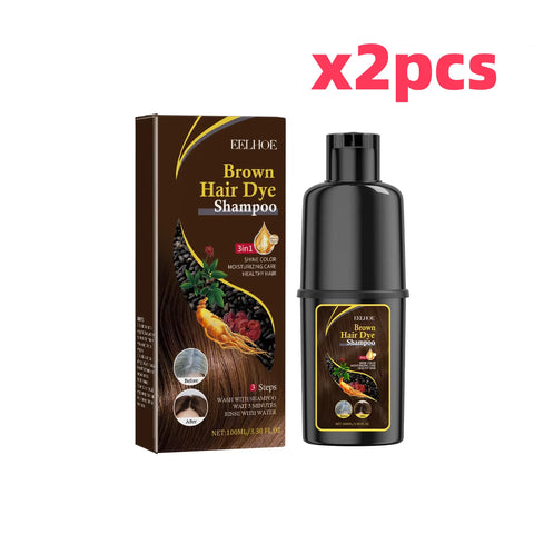 Hair Dyeing Shampoo 3-in-1 Rapid Hair Dyeing Repair Dry Cleaning Nourishing Hair Roots Restoration Hair Coloring Black Shampoo