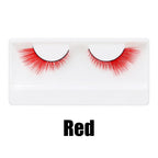 Colored Strip Lashes Fast Shipping Makeup For Clue Mink Eyelashes Full Strip Eyelashes Red Blue Green Eyelashes Wholesale