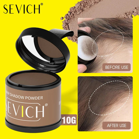 SEVICH Hairline Powder With Brush Black Root Cover Up Instant Waterproof Hairline Shadow Powder Hair Concealer Coverage Makeup