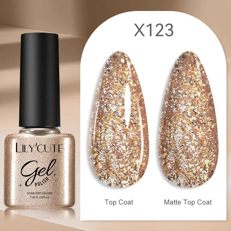 LILYCUTE 7ml Metallic Gel Nail Polish Red Chrome Effect Soak Off UV Gel Varnish Semi Permanent Nail Art Manicure Base Top Coat