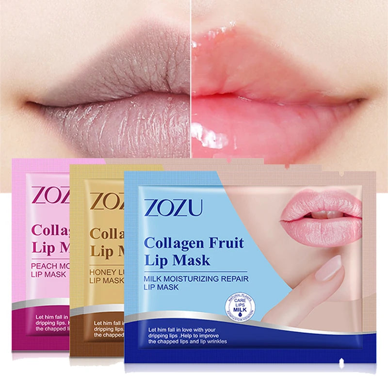 10pcs ZOZU Crystal Collagen Lip Mask Plump Lips Moisturizing Anti Wrinkles Nourishing Lip Patches Lips Plumper Skin Care