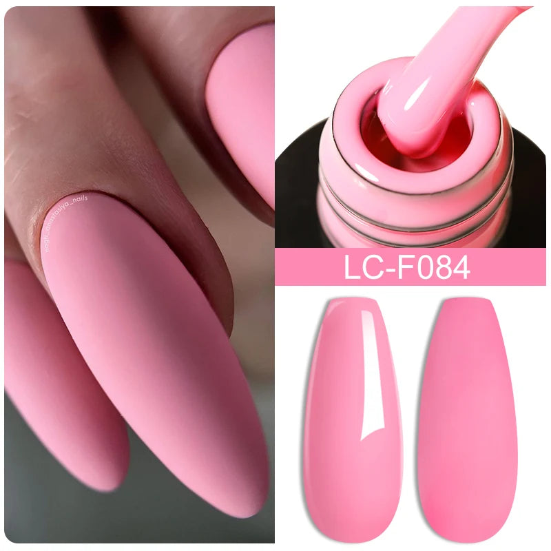 LILYCUTE 7ML Pink Glitter Nail Gel Polish Nude Natural Long Lasting Manicure Soak Off UV LED Nail Art Base Top Coat Gel Varnish