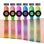 CHARMACY Multichrome Glitter Eyeshadow Set with Primer Long-lasting High Chrome Pigment Eye Shadow Cosmetic Makeup for Women