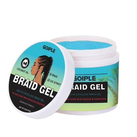 GOIPLE 100g Tea Tree Mint Braid Styling Gel Edge Control Frizz Smooth Hair Wax Pomade Loc Twist Braiding Cream For African Women