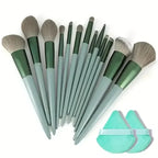 Vegan Makeup Brush Set - Soft Fluffy Kabuki & Blending Brushes for Foundation, Contour & Baking, Cruelty-Free Salon Tools