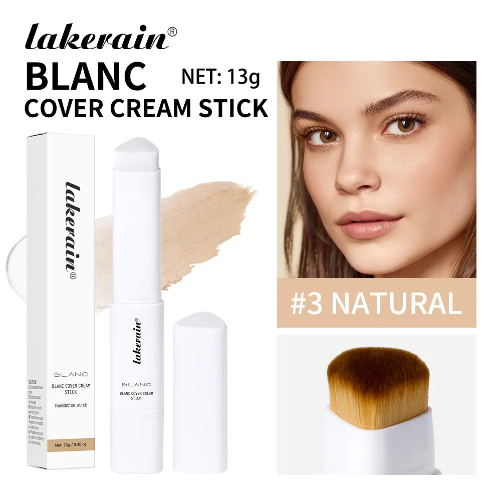 Waterproof Blanc Cover Cream Stick Dual-ended Design Creamy Texture Concealer Foundation Buildable Coverage Face Base Makeup