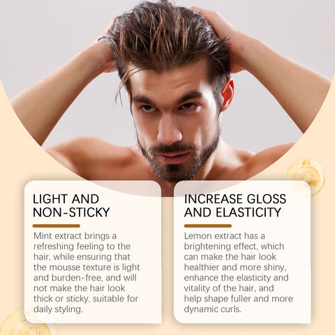 Styling Mousse For Curly Hair - Hydrating Hair Foam With Flexible Hold, Lightweight Non-Sticky Formula For Defined Curls Volume