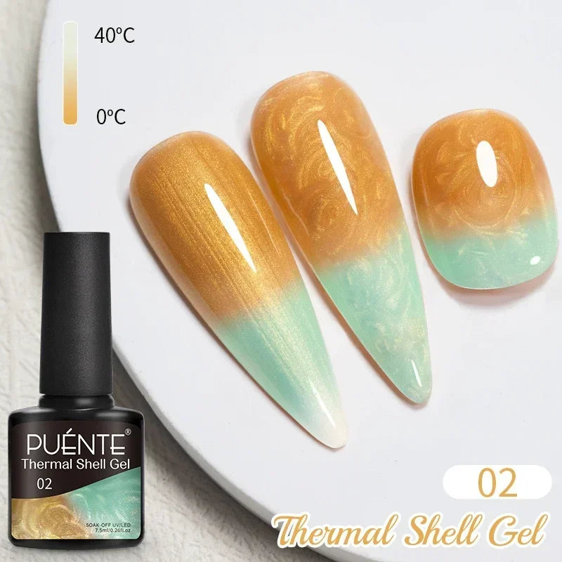 PUETNE 7.5ML Amber Moonlight Cat Magnetic Gel Nail Polish Winter Nails Jelly Glass Cat Eye Soak Off UV Semi-Permanent Varnish
