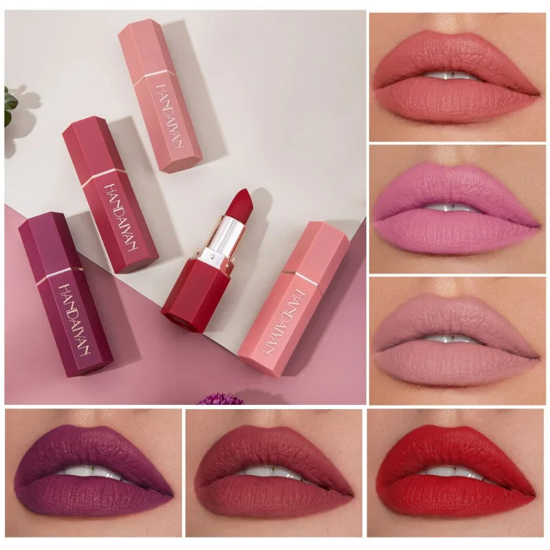 Matte Velvet Lipstick Waterproof Lasting Purple Tint Lip Gloss Non Stick Cup Moisturize Lipstick Not Fading Luxury Lips Makeup