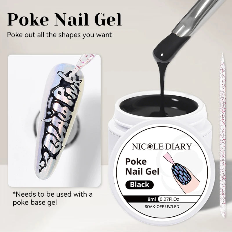 NICOLE DIARY White Non Stick Hand Extension Gel Nail Polish For 3D Shaping Carving Flower DIY Nail Art Extension Acrylic