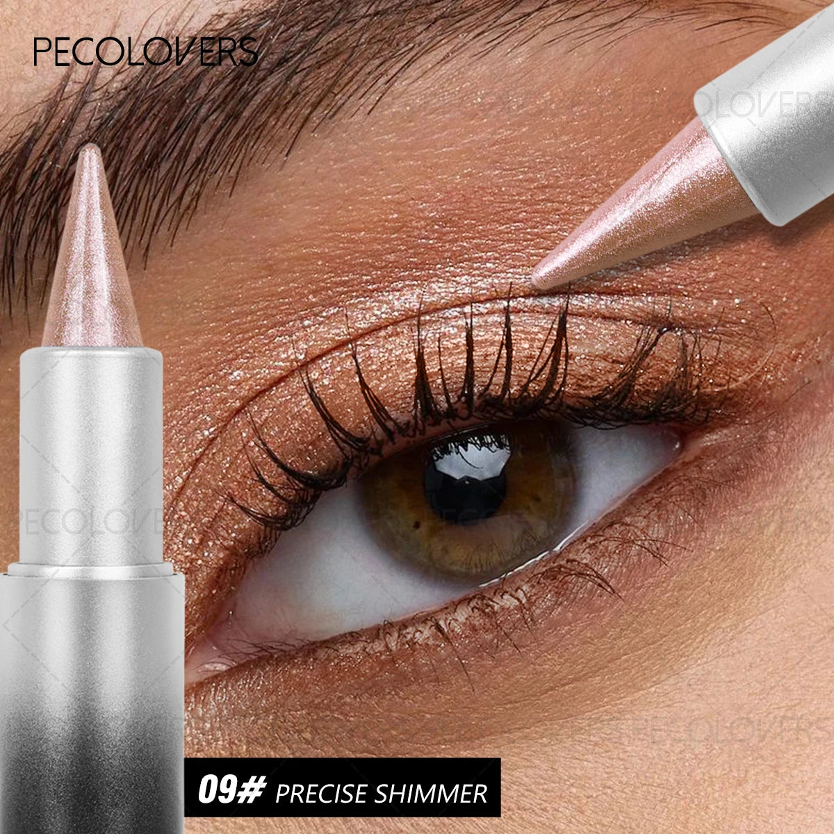 1PC Monochrome Glitter Eyeliner and Eyeshadow Pencil - Waterproof, Portable, Cutting-edge Design, Perfect Holiday Gift for Girls