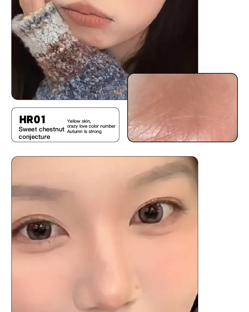 Monochrome Powder Blusher Cream Brightening Whitening Purple Lip and Cheek Dual-use Matte Natural Rouge Blush Tint Palette
