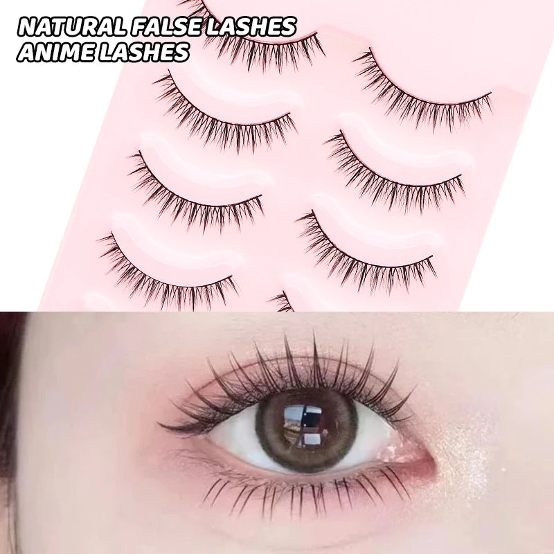 5 Pairs Soft Strip Lashes Manga Makeup Korean Natural False Eyelashes DINGSEN Natural Lashes Sleeve Anime Daily Eyelashes