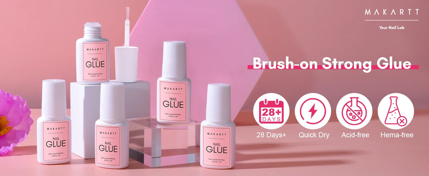 Nail Glue Remover for Press on Nails, 50ML Nail Glue Remover for UV Nail Glue, Non acetone Gentle Glue Off for False Nails Glue