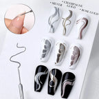 LILYCUTE 5ml Metallic Gel Polish Painting Liner Super Bright Gold Silver Mirror Gel Nail Polish Semi Permanent Lines French Nail
