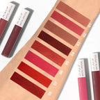 8pc/set Long-Lasting Lip Gloss Matte Waterproof Lipstick Lip Stain Non-transfer Highly Pigmented Nude Red Y2K Daily&Party Makeup
