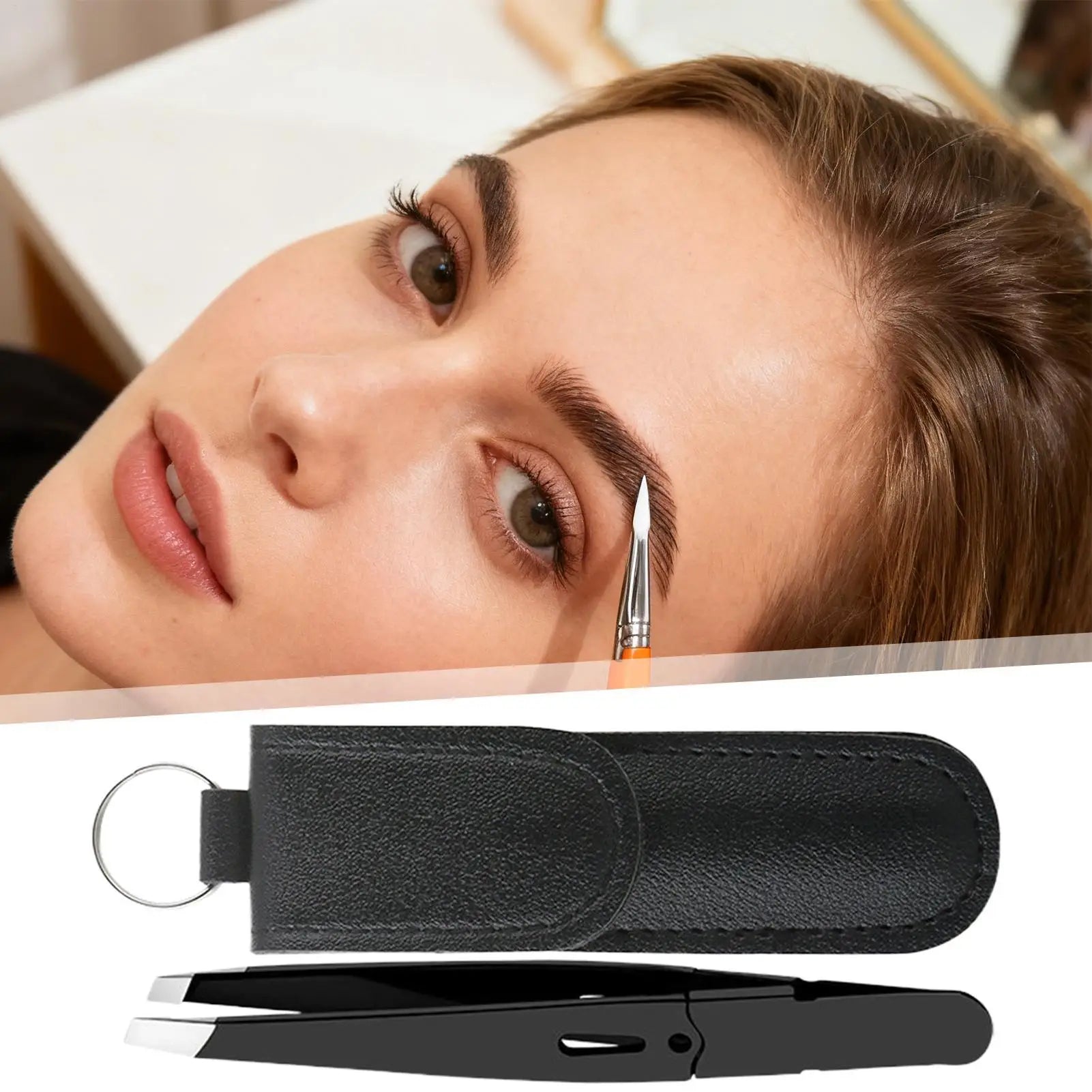 Tweezers for Women Facial Hair Stainless Steel Eyebrow Tweezers Slanted Eye Brow Remover for Beauty Plucking Grooming Brow Lash