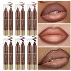 FIT COLORS Matte Soft Mist Lip Liner Lipsticks 6 Colors Smooth and Pigmented Non-Stick Chocolate Lipsticks