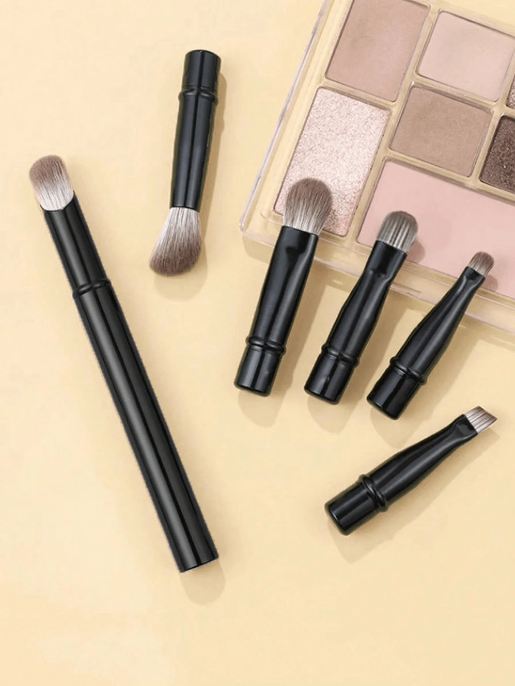 6Pcs Mini Travel Eyeshadow Makeup Brushes Set Portable Small Eye Shadow Blending Concealer Brush With Storage Case For Daily Makeup