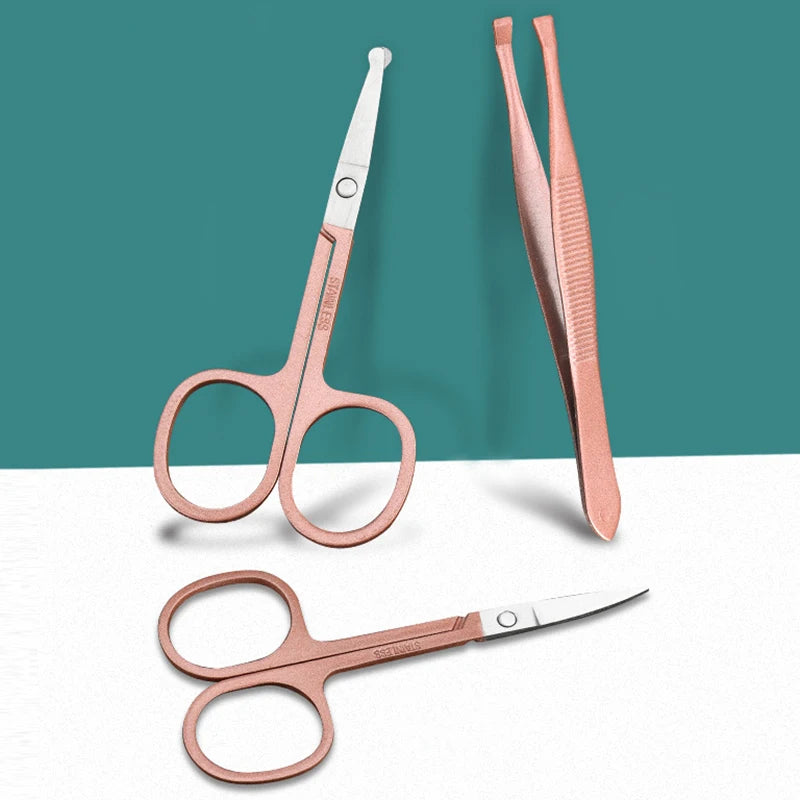7/10/12/16/18pcs/set Manicure Cutters Nail Clipper Set Household Stainless Steel Ear Spoon Pedicure Scissors Tool For Beauty