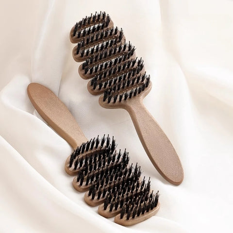 Boar Bristle Paddle Hair Brush Anti Static Comb Hairdressing Massage Comb Curly Hairbrush Salon Hair Styling Tools Makeup Tools